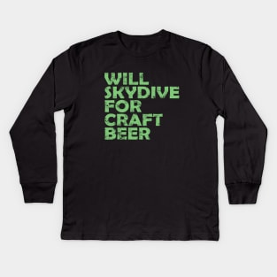 Craft Beer Skydive Kids Long Sleeve T-Shirt